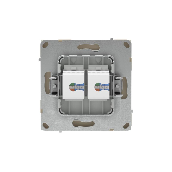 Розетка компьютерная 2-м KANT RJ45 кат.5E без шторки ванильн. марципан DKC 7015664