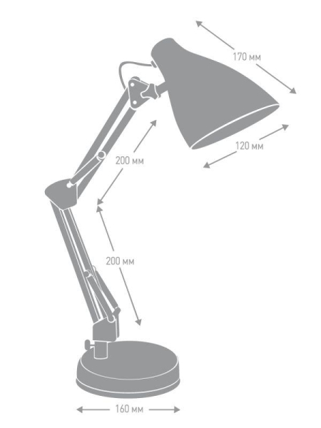 Светильник настольный KD-331 C16 230В 40Вт E27 мятн. Camelion 14165