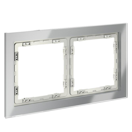 Рамка 2-м S70 стеклян. сталь Voltum VLS110205