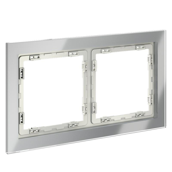 Рамка 2-м S70 стеклян. сталь Voltum VLS110205