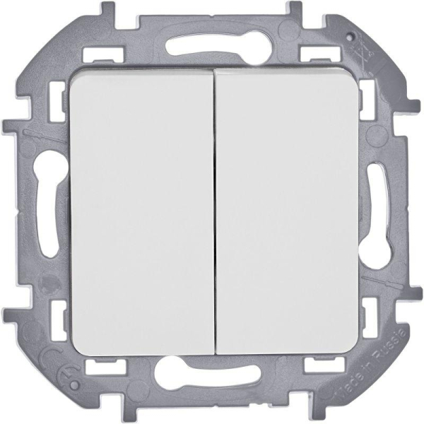 Выключатель 2-кл. Inspiria 10А IP20 250В 10AX механизм бел. IEK 673620