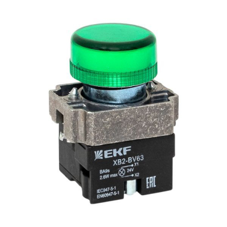 Лампа сигнальная BV63 24В зел. EKF xb2-bv63-24