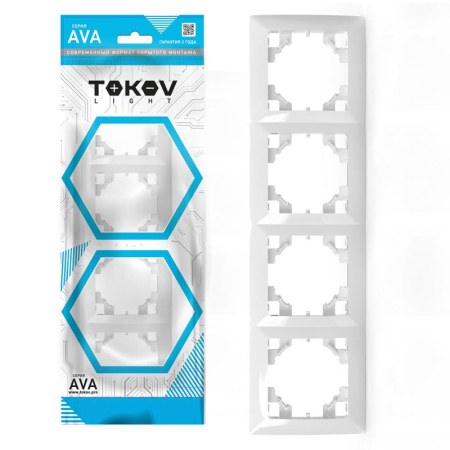 Рамка 4-м AVA бел. TOKOV ELECTRIC TKL-AV-RM4-C01