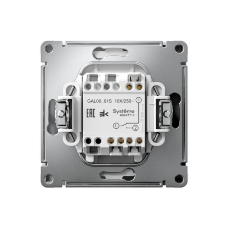 Переключатель 1-кл. ArtGallery 10AX быстрозажим. клем. механизм бел. SE GAL000161S