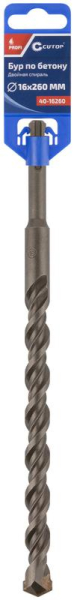Бур по бетону Profi двойн. резьба SDS-Plus 16х260мм Cutop 40-16260