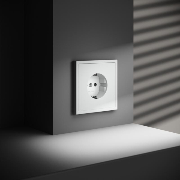 Розетка 1-м СП S70 16А с заземл. защ. шторки механизм бел. матов. Voltum VLS040202