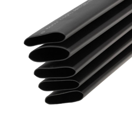 Трубка термоусадочная двустенная клеевая 24/8 (3:1) черн. 1м Rexant 26-0024