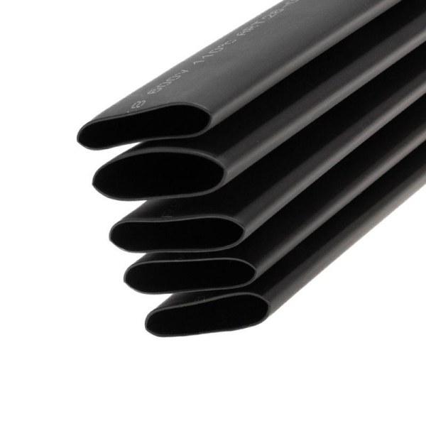 Трубка термоусадочная двустенная клеевая 24/8 (3:1) черн. 1м Rexant 26-0024