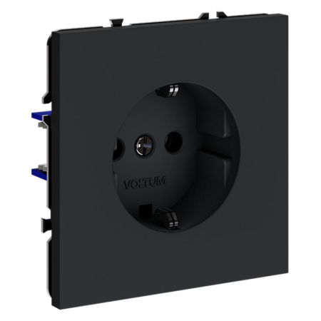 Розетка 1-м СП S70 16А с заземл. механизм графит Voltum VLS040107