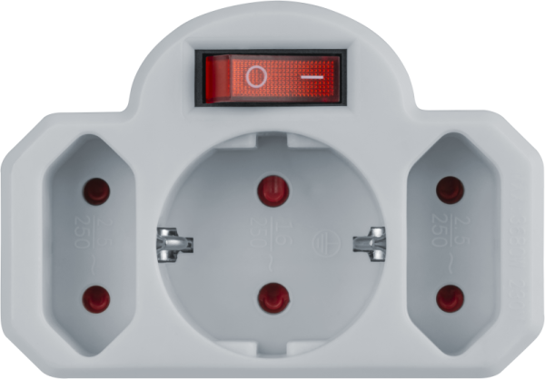 Разветвитель 3-м (1-м - с заземл. 2-м - без заземл.) 10А IP20 94 698 NAD-3-R2F-WH в ряд Navigator 94698