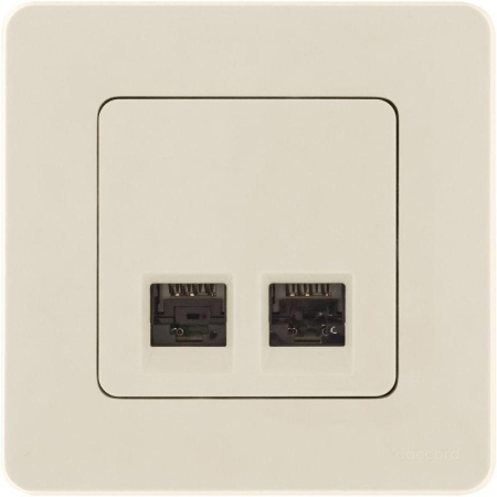 Розетка компьютерная 2-м Inspiria RJ45 кат.5E UTP сл. кость IEK 673836