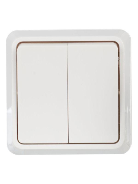 Выключатель 2-кл. ОП Октава 10А IP20 ВС20-2-0-ОБ 250В бел. GENERICA EVO20-K01-10-DC