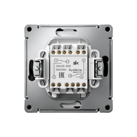 Переключатель 2-кл. ArtGallery 10AX быстрозажим. клем. механизм карбон SE GAL001065S