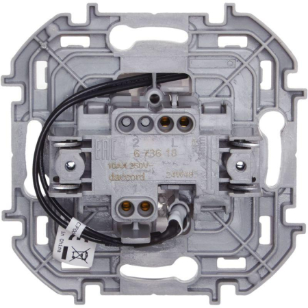 Выключатель 1-кл. Inspiria 10А IP20 250В 10AX с подсветкой/индикацией механизм бел. IEK 673610