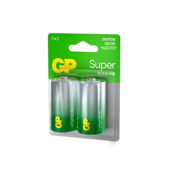 Элемент питания алкалиновый D/LR20 1.5В Super Alkaline G-Tech 13AA21-2CRSBC2 20/160 (блист.2шт) GP 1225