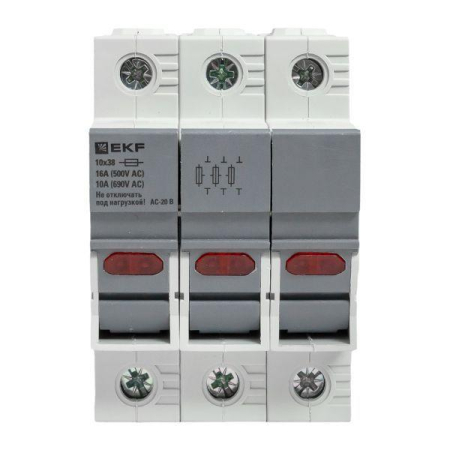 Предохранитель-разъединитель DF 10х38 3п (тип ПВЦ) EKF df103-e