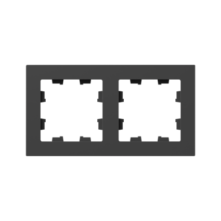 Рамка 2-м Эпика пластик черн. EKF UP1-FPB-02