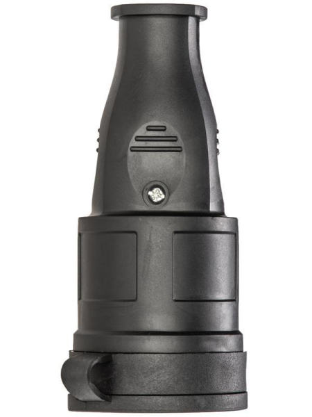 Розетка 16А IP44 прямая с заземл. каучук черн. КОСМОС RKsm-Z-IP(B)16A