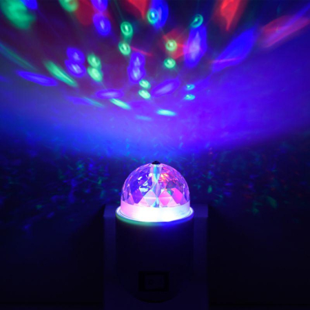 Светильник розеточный MOOD 3Вт диско с фиксированной проекцией бел. GAUSS DIY0041