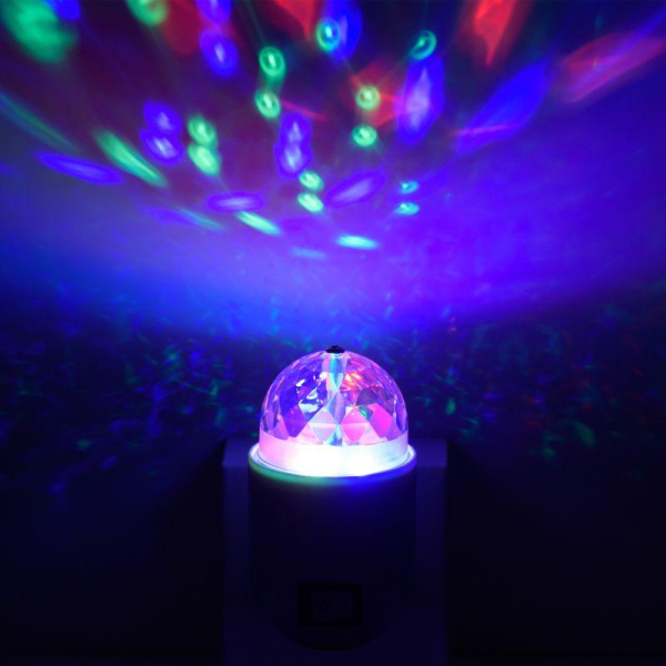 Светильник розеточный MOOD 3Вт диско с фиксированной проекцией бел. GAUSS DIY0041