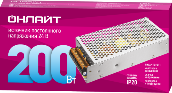 Драйвер для светодиодной ленты 90 644 OD-P200-IP20-24V ОНЛАЙТ 90644