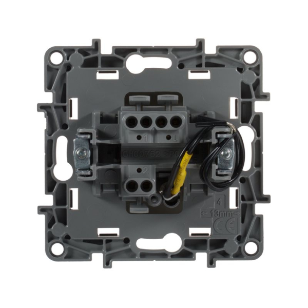 Переключатель 1-кл. СП Etika Plus 10А IP20 250В 10AX с подсветкой безвинтов. зажимы механизм сл. кость IEK 672315