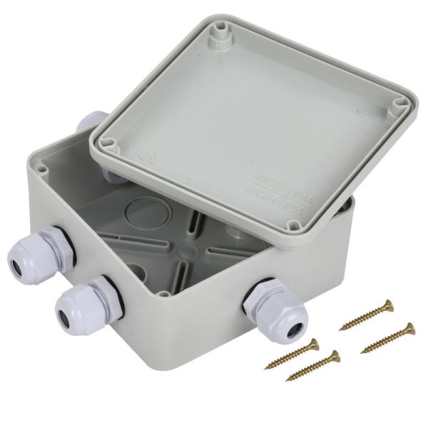 Коробка распаячная ОП 100х100х50 IP55 КМ41330 PG9 IEK UKO10-100-100-050-K51-55