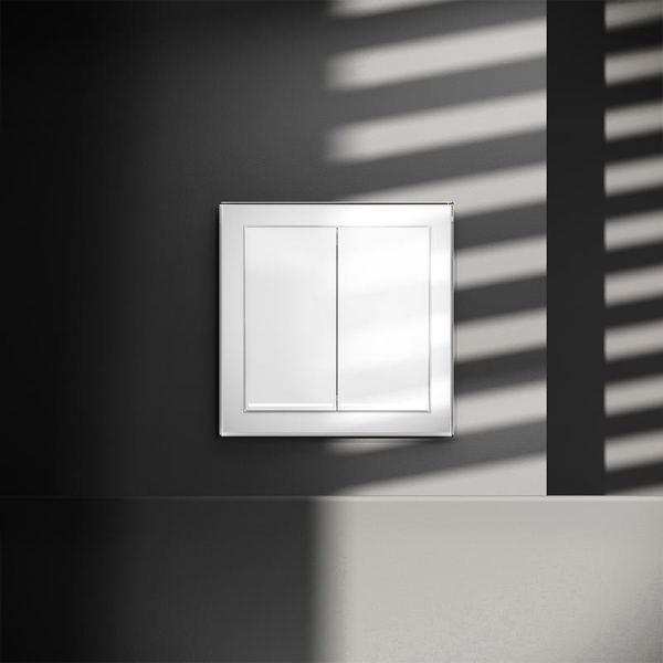 Выключатель 2-кл. СП S70 10А с подсветкой механизм бел. глянцевый Voltum VLS020201