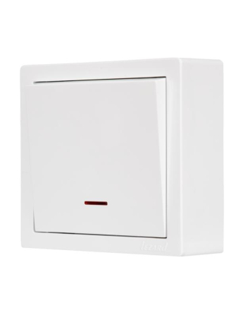 Выключатель 1-кл. ОП LETO с индикацией бел. LEZARD 752-0200-111