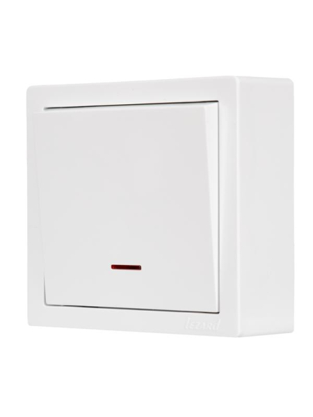 Выключатель 1-кл. ОП LETO с индикацией бел. LEZARD 752-0200-111