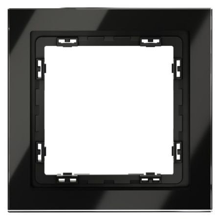 Рамка 1-м S70 стеклян. черн. Voltum VLS110108