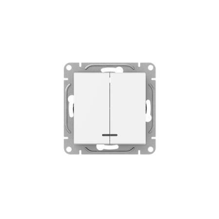 Выключатель 2-кл. СП Эпика с подсветкой механизм бел. EKF UP1-SWW-24