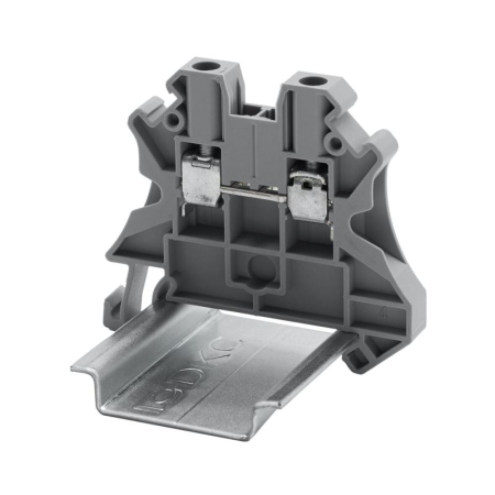 Клемма проходная винтовой зажим; 2 точки подключения; 4кв.мм сер. DKC TUR-4R