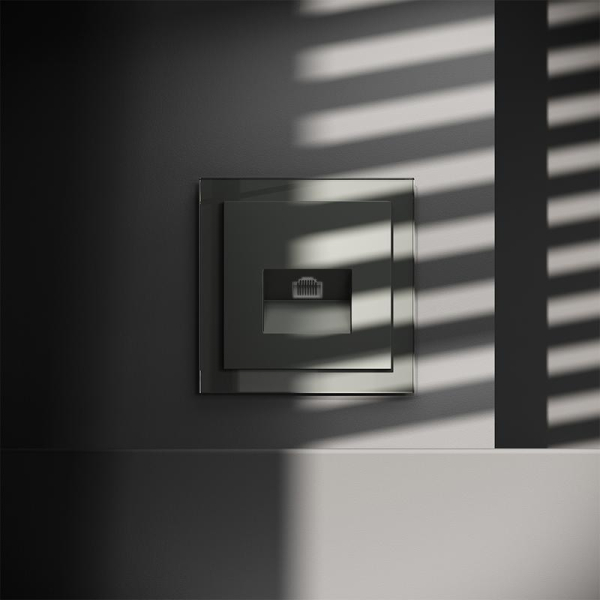 Розетка компьютерная 1-м СП S70 RJ45 кат.6 механизм титан Voltum VLS060106