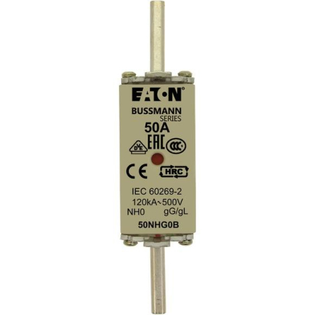 Предохранитель NH 50А 500В GL/GG 0 двойн. индикация EATON 50NHG0B