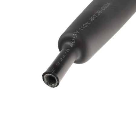 Трубка термоусадочная двустенная клеевая 24/8 (3:1) черн. 1м Rexant 26-0024