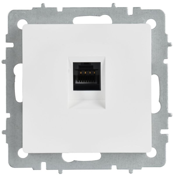 Розетка компьютерная СП BRITE РК10-БрАБ RJ45 кат.5E механизм арктич. бел. IEK BR-K10-1-K91
