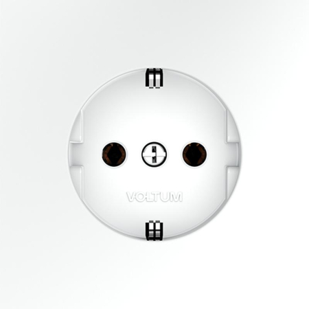 Розетка 1-м СП S70 16А с заземл. механизм бел. матов. Voltum VLS040102