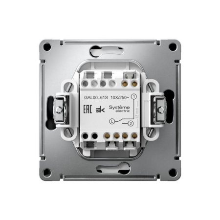 Переключатель 1-кл. ArtGallery 10AX быстрозажим. клем. механизм карбон SE GAL001061S