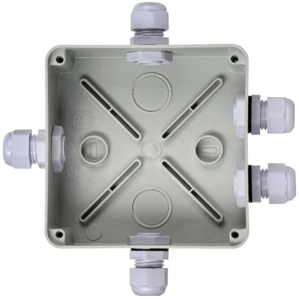 Коробка распаячная ОП 100х100х50 IP55 КМ41330 PG9 IEK UKO10-100-100-050-K51-55
