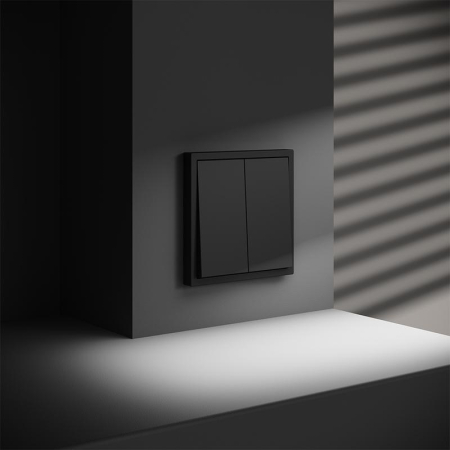 Выключатель 2-кл. СП S70 10А с самовозвратом механизм черн. матов. Voltum VLS020608