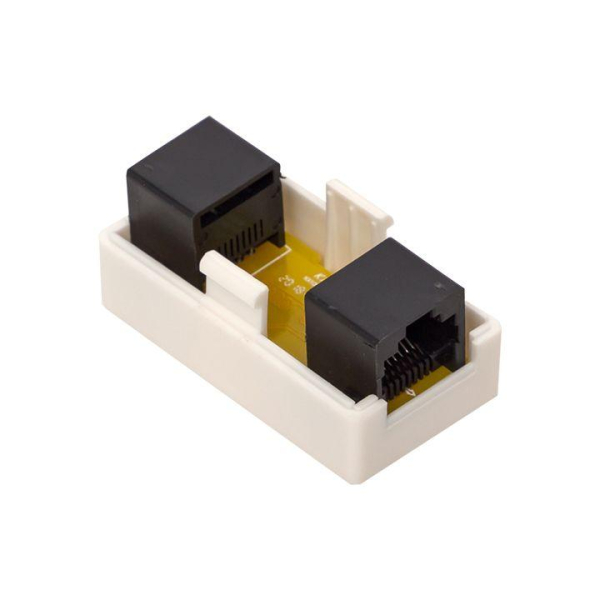 Адаптер проходной RJ45-RJ45 кат.5E неэкранир. TERACOM бел. EKF TRC-INLC-2RJ45-5EUTP-WH