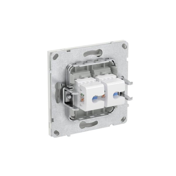Розетка компьютерная 2-м KANT RJ45 кат.5E без шторки бел. песок DKC 7010664