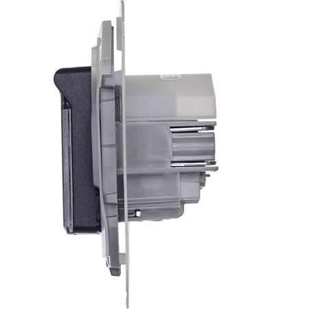 Розетка 1-м СП Inspiria 16А IP44 250В 2P+E защ. шторки с крышкой немецк. стандарт механизм антрацит IEK 673743