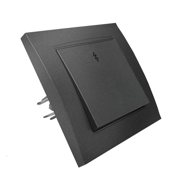 Переключатель проходной 1-кл. СП Бриллиант 10А IP20 в сборе графит Universal 7947373-Gr