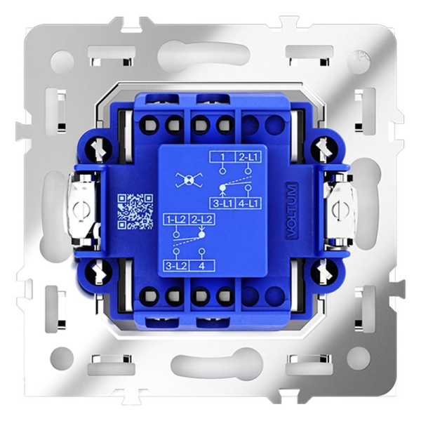 Переключатель перекрестный 1-кл. СП S70 механизм бел. глянцевый Voltum VLS010501