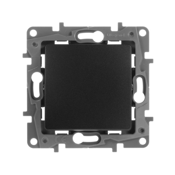 Механизм кнопки 1-кл. СП Etika Plus 6А с НО/НЗ контактом безвинт. зажимы антрацит IEK 672614