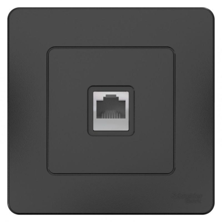 Розетка компьютерная 1-м СП Blanca RJ45 кат.5E антрацит SE BLNIS045006