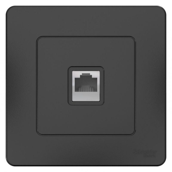 Розетка компьютерная 1-м СП Blanca RJ45 кат.5E антрацит SE BLNIS045006