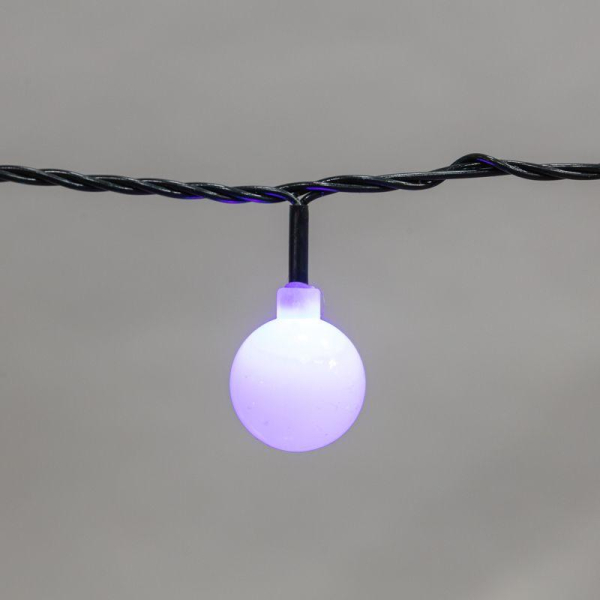 Гирлянда светодиодная "Шарики" 5м d25мм 25LED RGB ПВХ темн. зел. Neon-Night 303-550